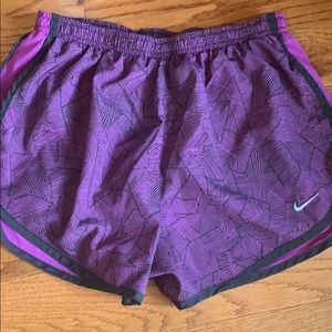 Purple patterned Nike shorts